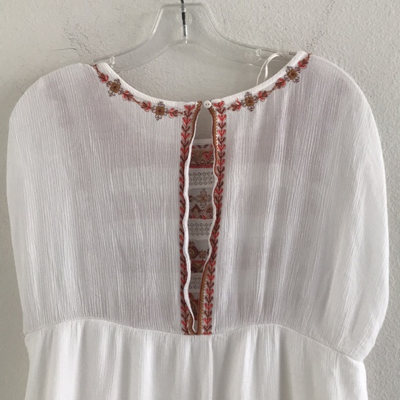 Free People Sunrise Wanderer Mini Dress Ivory, Orange, Browns Size Small - Picture 9 of 13